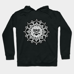 Black & White Lotus Flower Hoodie